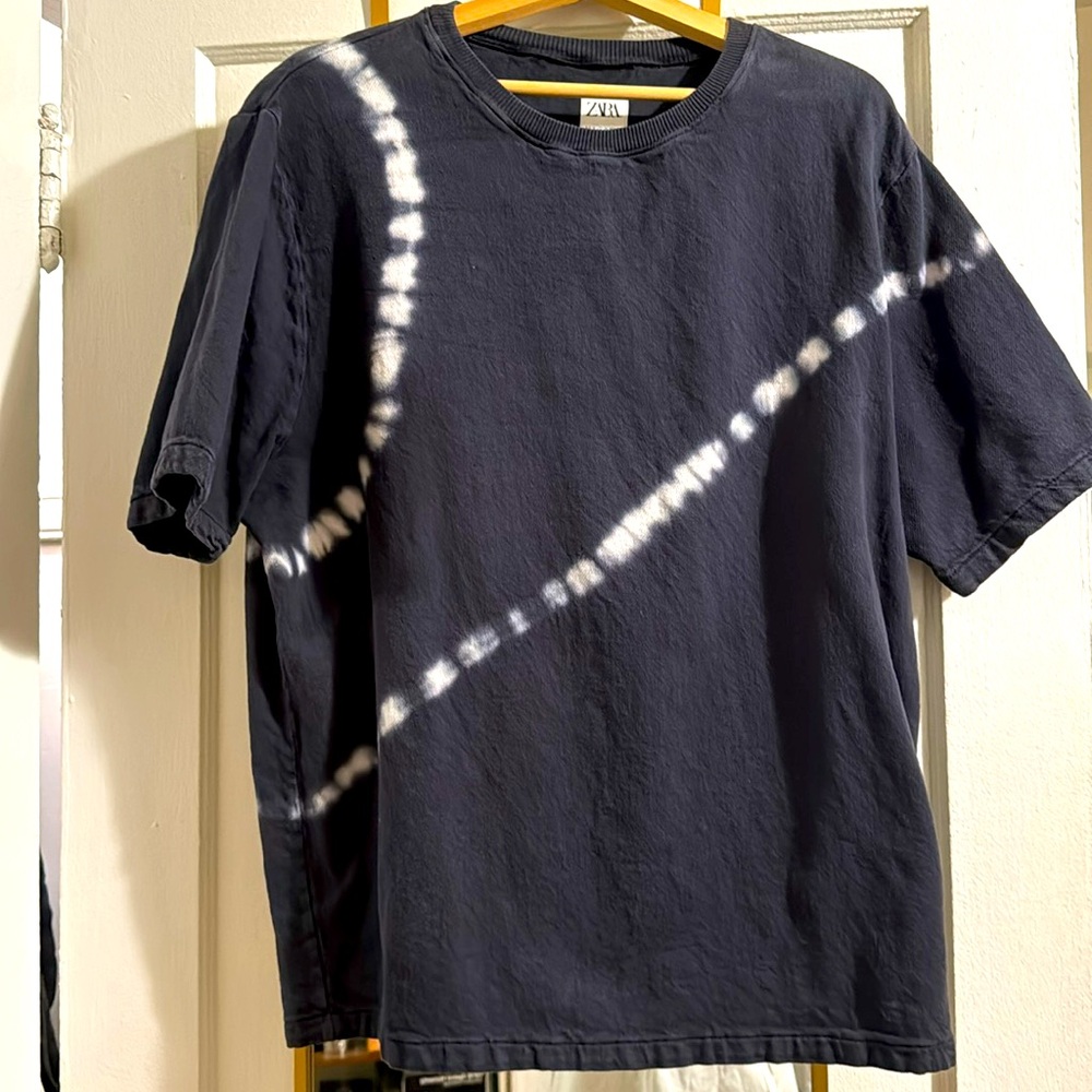 Zara Man Relaxed Fit Heavyweight T-Shirt - Tie-Dye Styled